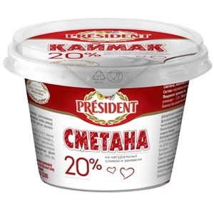 President Сметана 20% 200г