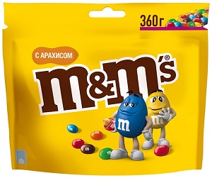 Конфеты драже M&Ms с арахисом 360 г