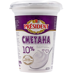 Сметана PRESIDENT 10% 400 г