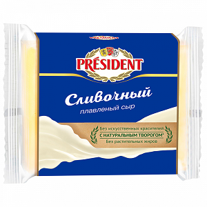 СЫР Плавленый Сливочный Ломтики 150гр PRESIDENT
