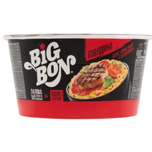Big Bon лапша говядина cоус томатный с базиликом 85 г