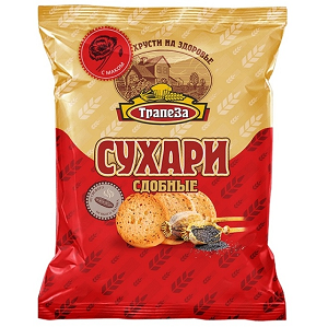 Трапеза сухари сдобные с маком 350 г