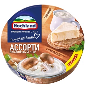 Сыр Hochland плавленый ассорти с грибами сливочный 140 г
