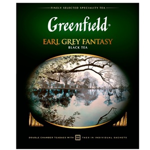 Чай Greenfield черный Earl Grey Fantasy 100 пакетиков