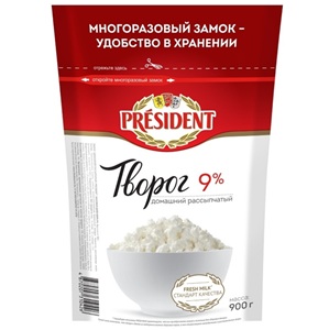 President творог рассыпчатый 9% 900 г