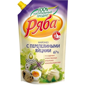 Майонез Ряба с перепелиным яйцом 67% 370 г