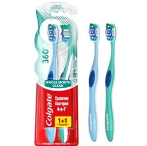 Зубная щетка Colgate 360 средняя 2 шт
