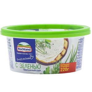 Сыр Hochland творожный с зеленью 60% 220 г