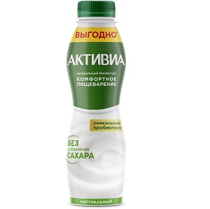 Йогурт Активиа Комфортное пищеварение натуральный 1.8% 650 г
