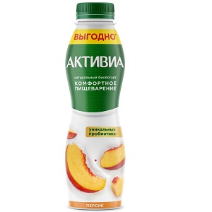 Йогурт Активиа Комфортное пищеварение персик 2.1% 650 г