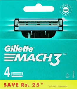 Gillette Mach3 fresh clean сменные кассеты 4 шт