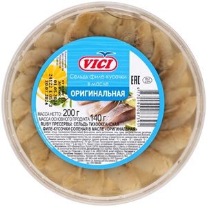 Сельдь Vici Оригинальная заливка в масле 200 г