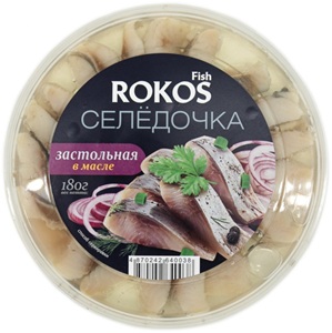 Сельдь Rokos Fish застольная заливка в масле 180 г
