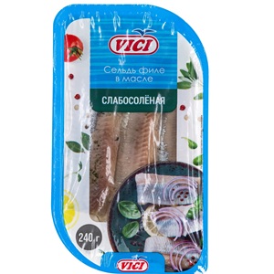 Сельдь Vici Слабосоленая заливка в масле 240 г