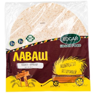 Edgar лаваш отрубной без дрожжей 270-290 г 5 шт