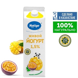 Йогурт Nәtige Живой манго, маракуйя 1.5% 900 г