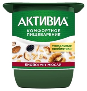 Йогурт Активиа Комфортное пищеварение мюсли 3.1% 110 г