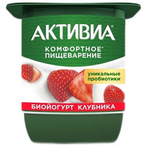 Йогурт Активиа Комфортное пищеварение клубника 2.9% 110 г