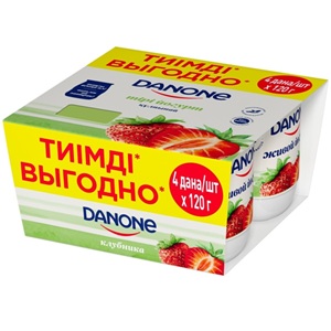 Йогурт Danone клубника 2.5% 4 шт по 120 г