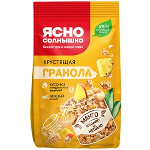 ЯСНО СОЛНЫШКО гранола манго, ананас, кешью 250 г