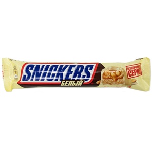 Snickers белый шоколадный батончик белый 81 г