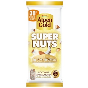 Alpen Gold Super Nuts шоколадная плитка белый 120 г