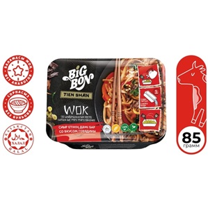 Big Bon лапша Tien Shan WOK с соусом со вкусом говядины 85 г
