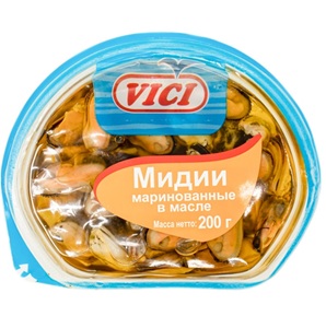 Vici мидии варено-мороженый 200 г